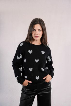 Molly Bracken Trui in tricot met hartjesmotief