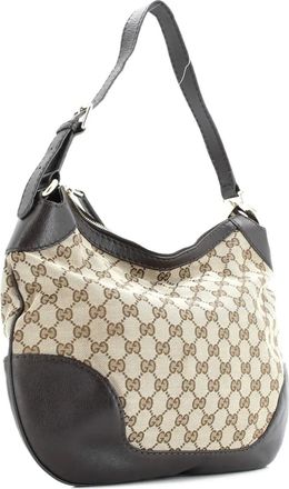 Gucci Charlotte Zip GG Canvas with Leather Medium hobo bag - Bruin