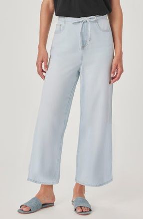 Splendid Lounge Wide Leg Crop Jeans in Bleached Indigo Blue at Nordstrom, Size X-Small