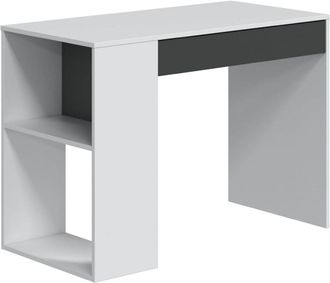 Home Heavenly Mesa escritorio blanco con caj&oacute;n y estanter&iacute;a