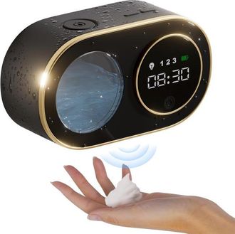 OEM Dispensador Autom&aacute;tico De Jab&oacute;n Negro Sin Contacto, Pantalla Led Hd Con Temporizador, Dispensador De Jab&oacute;n En Espuma Recargable Para Montaje En Pared