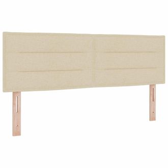 vidaXL Testiera Altezza Regolabile Con Testiera Crema 160 Cm Tessuto Vidaxl