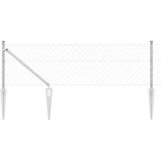vidaXL Vidaxl - Valla De Eslabones De Cadena Con Postes Plateado 0.6 X 25 M