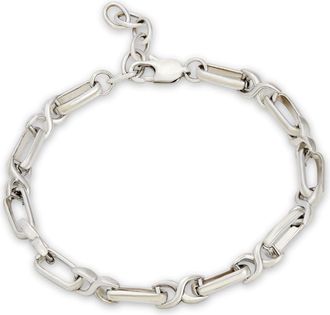 Savvy Cie Jewels RHODIUM PLATED OVER BRASS LINK CHAIN BRACELET