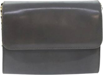 Ferragamo Pre-owned Shoulder Bags, female, Gray, Size: ONE SIZE Pre-owned Leather Shoulder Bag