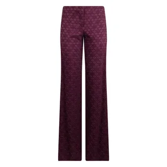 Alberta Ferretti Broeken, Dames, Paars, S, Katoen, Palazzo Broek
