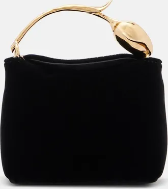 Erdem Bloom Micro velvet top-handle bag
