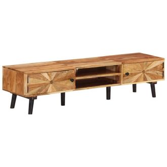 Berkfield Home TV Cabinet 145x35x35 cm Solid Acacia Wood in Brown | Size: 145 x 35 x 35 cm