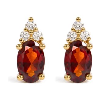 House of Brilliance 10K Yellow Gold Birthstone and Diamond Trio Stud Earrings