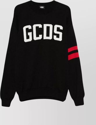 GCDS regular fit striped knit sweater