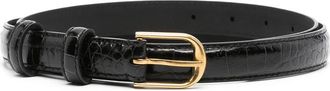 Nili Lotan Crocodile-embossed Leather Belt