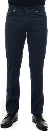 Kiton Slim Fit Blauwe 5-Pocket Broek - Heren - Slim Fit Broeken - Blauw - W36 - Broeken