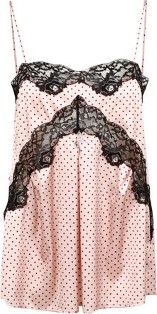 Aniye By Satijnen Kant Polka Dot Hemdjurk - Dames - Tops zonder mouwen - Veelkleurig - M - Satijn - Tops