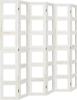 vidaXL Vidaxl - Biombo Separador De 6 Paneles Madera Maciza Paulownia Blanco