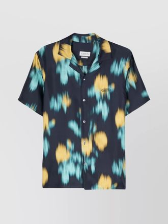 Lanvin printed cuban-collar short-sleeve shirt