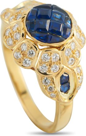Mouawad 18K Yellow Gold Diamond and Sapphire Ring MV27-052026