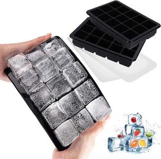 OEM Thijox - Cubitera Con 15 Compartimentos, 2 Soportes Grandes De Silicona Con Tapa, Apilables, Ideales Para Fiestas, Cocina, Camping Y Jard&iacute;n