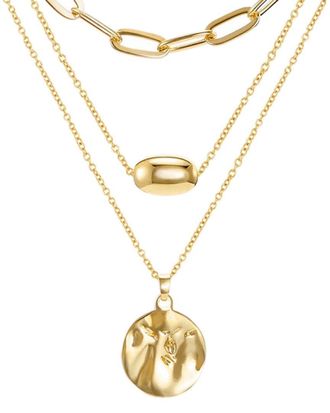 Liv Oliver 18K Plated Disc Necklace