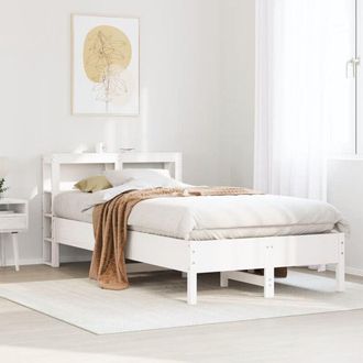vidaXL Estructura De Cama Sin Colch&oacute;n Madera Maciza Blanca 90x190 Cm Vidaxl