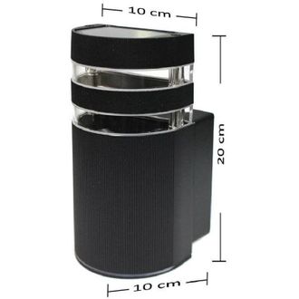 Trade Shop Trade Shop Traesio - Trade Shop - Applique A Parete Per Esterno Luce Lampada Muro Moderna Giardino Terrazzo Es17 - Negro