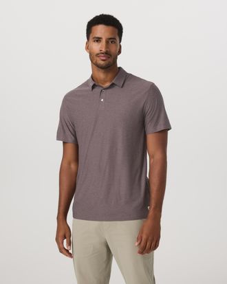 Vuori Clothing Strato Tech Polo | Timber Heather | XS, Size Extra Small