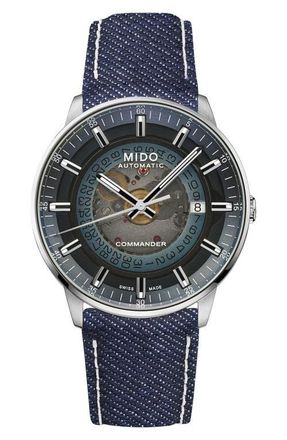 Mido Commander Gradient Automatic Bracelet Watch, 40mm in Blue at Nordstrom