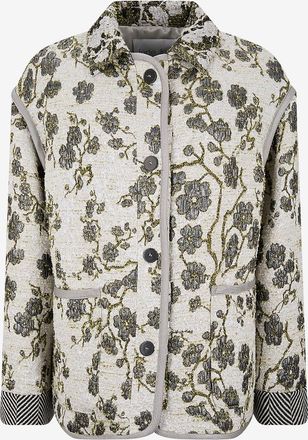 Forte_Forte Jacquard-Tweedjacke mit Hemdkragen