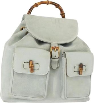 Gucci Pre-owned Vintage Leren Rugzak - Dames - Vintage Rugzakken - Blauw - ONE Size - Leer - Vintage