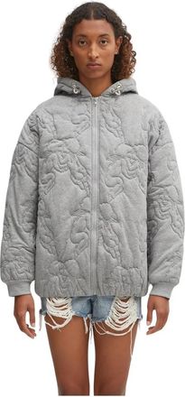 Fiorucci Kissing Angels Quilted - Dames - Zomerjassen - Grijs - XS - Katoen - Jassen