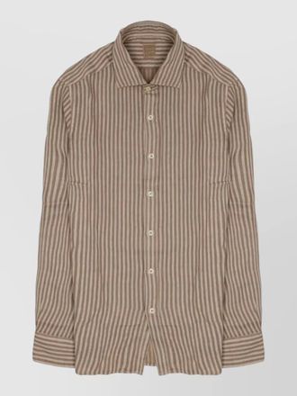 120% Lino linen shirt long sleeves striped pattern
