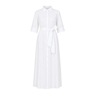 Max Mara Overhemdjurken - Dames - Shirt Kleedjes - Wit - XL - Kleedjes