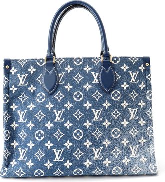 Louis Vuitton Blue Monogram Handbag Tote Bag (Pre-Owned)