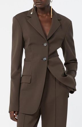 Sportmax Palo Long Stretch Jacket in Chocolate at Nordstrom, Size Medium