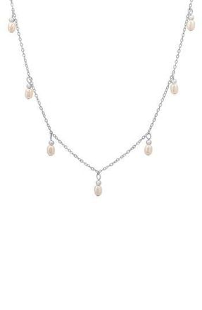 Queen Jewels Sterling Silver Imitation Pearl Charm Necklace at Nordstrom Rack