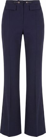 Elisabetta Franchi Slim Fit Palazzo Pants In Double Layer Stretch Cr&ecirc;p