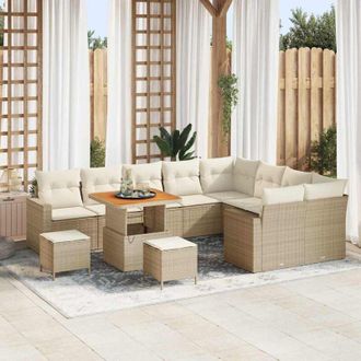 vidaXL Vidaxl - Conjunto De Sof&aacute; De Jard&iacute;n 12 Pcs Beige Y Crema 80 X 80 X 71 Cm