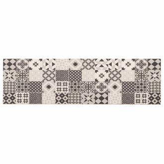 vidaXL Alfombra De Cocina Mosaico Gris 150 X 45 Cm 100% Poliamida Vidaxl