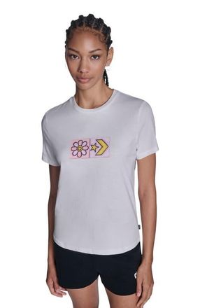 Converse Flower Grid T-Shirt in White 10A at Nordstrom, Size Medium