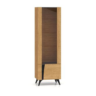 Petits Meubles Vitrina 2 puertas apertura hacia la paneles mdf madera y negro