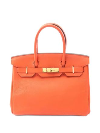 Hermès 2015 Birkin 30 Feu leather tote bag - Orange