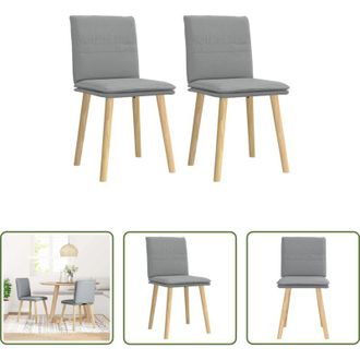 vidaXL vidaXL Sedie in tessuto - Sedie da Pranzo 2 pz Grigio Chiaro in Tessuto