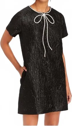 Mestiza New York Shot Sleeve Bow Dress In Black