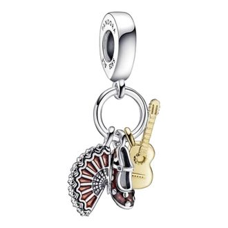 Pandora Spanish Guitar, Flamenco Shoe and Fan Pendant Charm