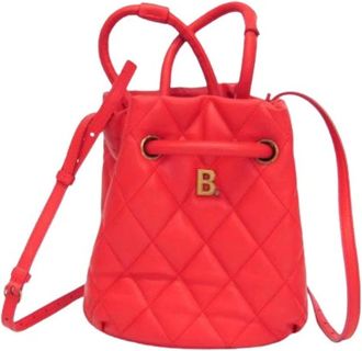 Balenciaga Pre-owned B Bucket Bag - Dames - Vintage Tas - Rood - ONE Size - Leer - Vintage