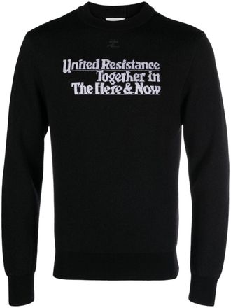 Courrèges Resistance jacquard ribbed-knit jumper - Black