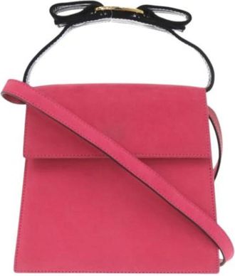 Ferragamo Pre-owned Suede Handbag - Dames - Vintage Handtas - Roze - ONE Size - Su&egrave;de - Vintage
