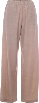 Fabiana Filippi Wijde broek - Dames - Wijde Broeken - Roze - XS - Wol - Broeken