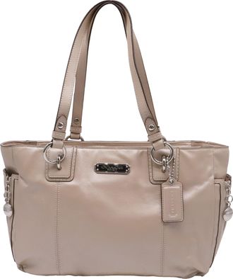 Coach East/West Gallery Tote Bag in Beige Leather