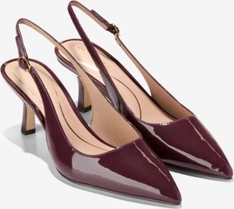 Cole Haan Womens Cole Haan Hansell W33463 Pumps Black Garnet Slingback HAWK2394