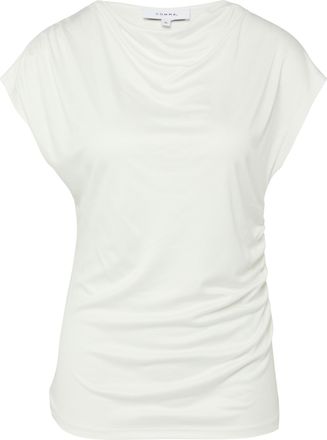 Comma Rundhalsshirt COMMA, Damen, Gr. 36, wei&szlig;, Single Jersey, Obermaterial: 100% Viskose, unifarben, tailliert h&uuml;ftbedeckend, Rundhals, Shirts Rundhalsshir
